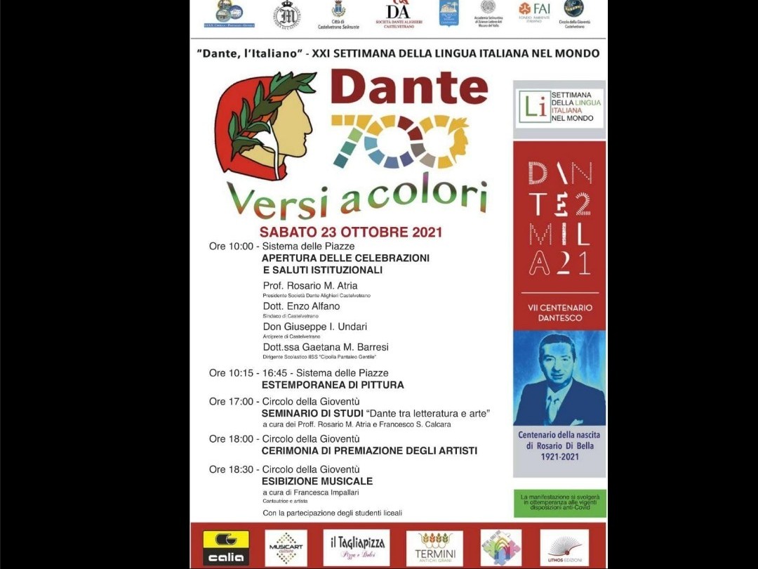Immagine articolo: Settecentenario Dantesco, Sabato 23 Ottobre a Castelvetrano giornata di celebrazioni tra letteratura e arte Immagine articolo: Settecentenario Dantesco, Sabato 23 Ottobre a Castelvetrano giornata di celebrazioni tra letteratura e arte