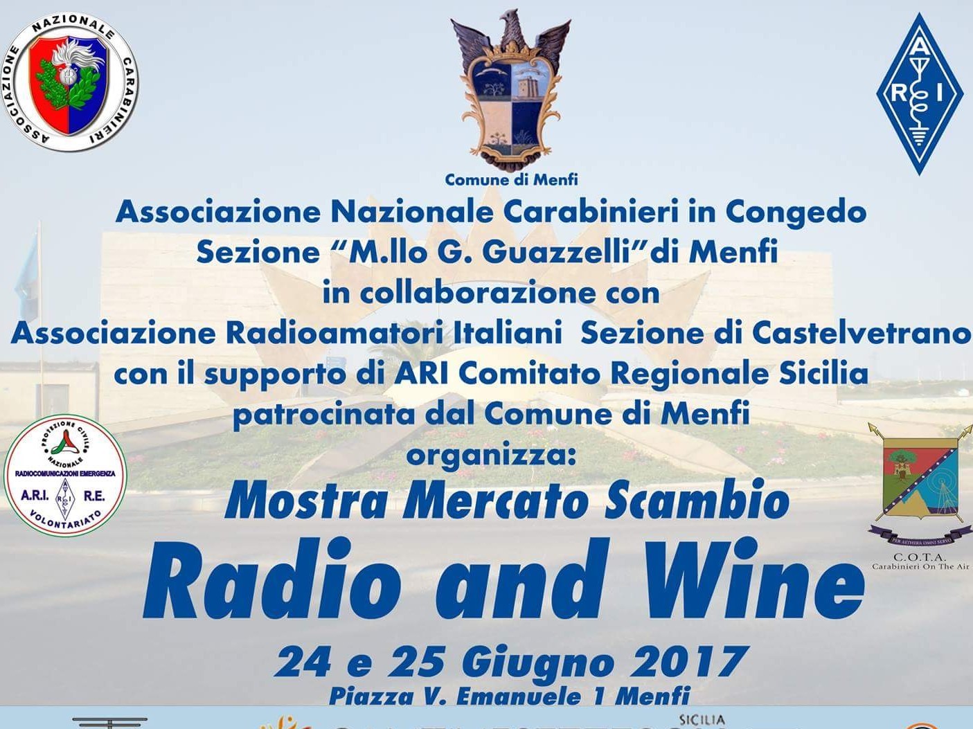 Immagine articolo: Menfi, sabato 24 la mostra "Radio and Wine" in collaborazione con la Sezione ARI di Castelvetrano