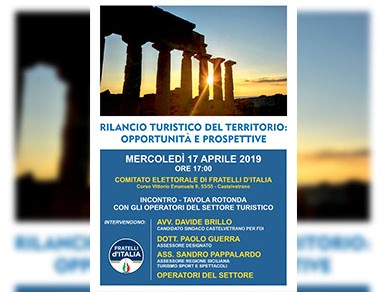 Immagine articolo: CVetrano, "Rilancio Turistico del territorio: opportunità e prospettive", domani una manifestazione presso il comitato elettorale di FDI