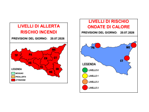 Immagine articolo: Caldo estremo e rischio incendi: scatta l'allerta su tutta la Sicilia Immagine articolo: Caldo estremo e rischio incendi: scatta l'allerta su tutta la Sicilia