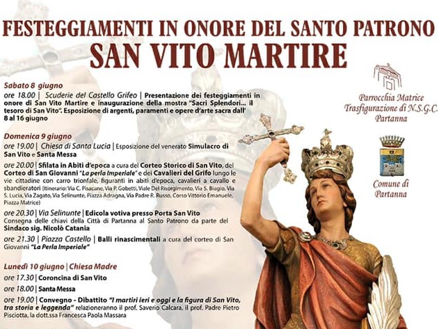 Immagine articolo: Partanna, anche quest'anno appuntamento con la Festa di San Vito Martire. Ecco il programma