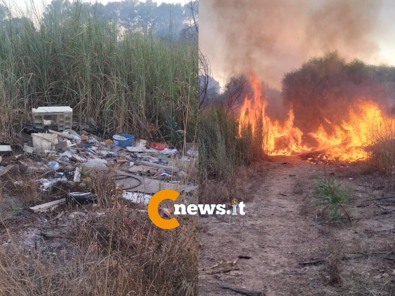 Immagine articolo: Triscina, incendio alle spalle dell'area destinata al mercatino: in azione i Vigili del Fuoco di Castelvetrano