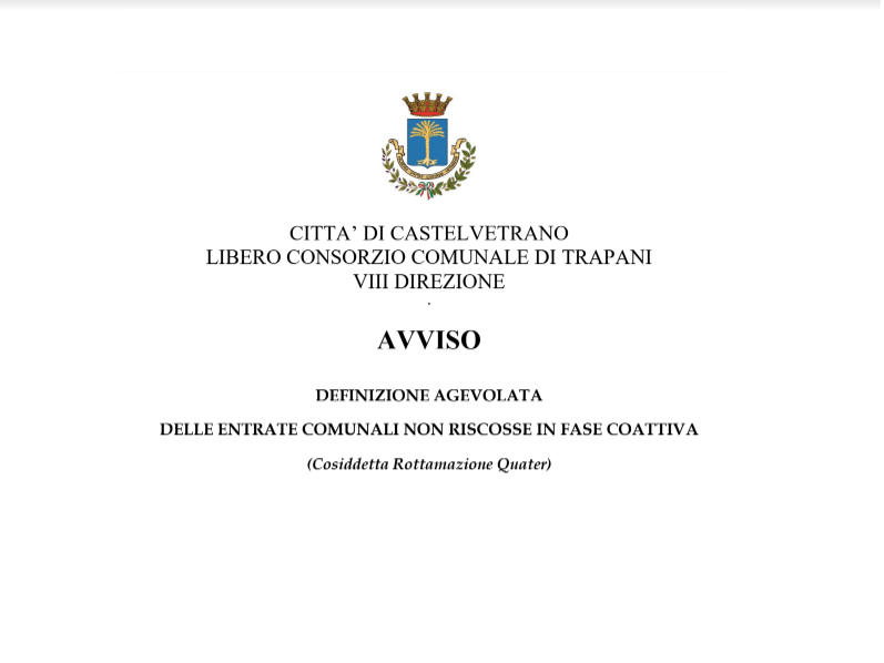 Immagine articolo: Castelvetrano, deliberata la Rottamazione Quater per i contribuenti morosi Immagine articolo: Castelvetrano, deliberata la Rottamazione Quater per i contribuenti morosi
