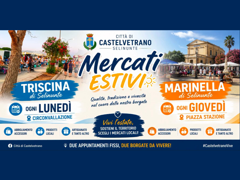 Immagine articolo: Tornano i mercati estivi a Triscina e Marinella di Selinunte