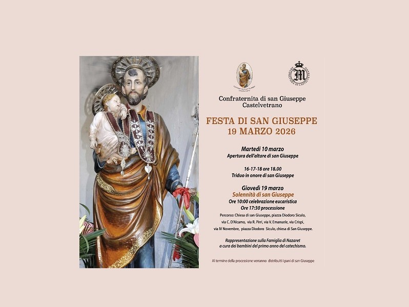 Immagine articolo: Castelvetrano, avviati i festeggiamenti in onore di San Giuseppe tra Fede, “Panuzzi” e Tradizione Immagine articolo: Castelvetrano, avviati i festeggiamenti in onore di San Giuseppe tra Fede, “Panuzzi” e Tradizione