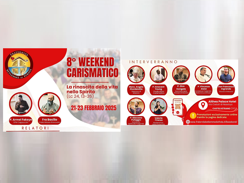 Immagine articolo: Castelvetrano si prepara all’ottavo Weekend Carismatico, ospiti d’eccezione all’Althea Palace Hotel Immagine articolo: Castelvetrano si prepara all’ottavo Weekend Carismatico, ospiti d’eccezione all’Althea Palace Hotel