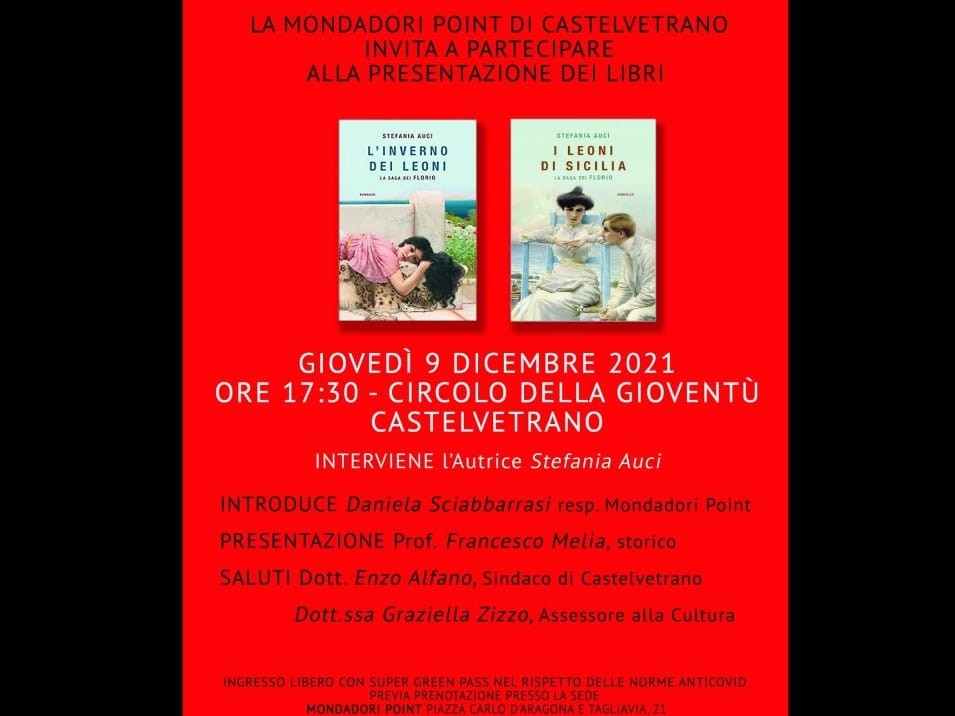 Immagine articolo: Presentazione dei libri della saga dei Florio giovedì 9 dicembre. Presente l'autrice Stefania Auci Immagine articolo: Presentazione dei libri della saga dei Florio giovedì 9 dicembre. Presente l'autrice Stefania Auci