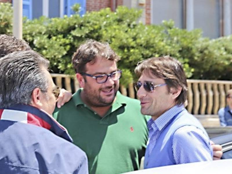 Un momento della visita di Antonio Conte a Trapani (Foto Trapaniok.it)