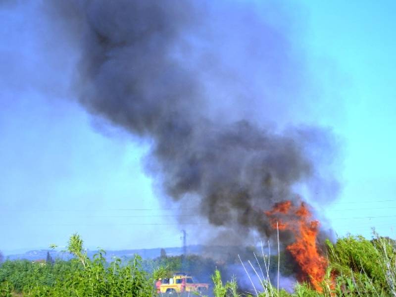 Immagine articolo: Selinunte, sterpaglie in fumo fra la via Cavallaro e la via Bresciana