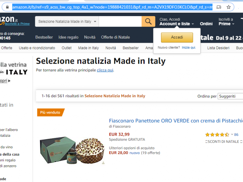 Immagine articolo: (CURIOSITA') E' siciliano il panettone più venduto di Amazon del 2019