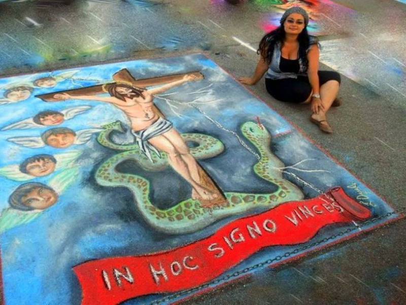 Immagine articolo: Il “Concorso internazionale dei Madonnari”. Presente l'artista belicina Lidia Angelo