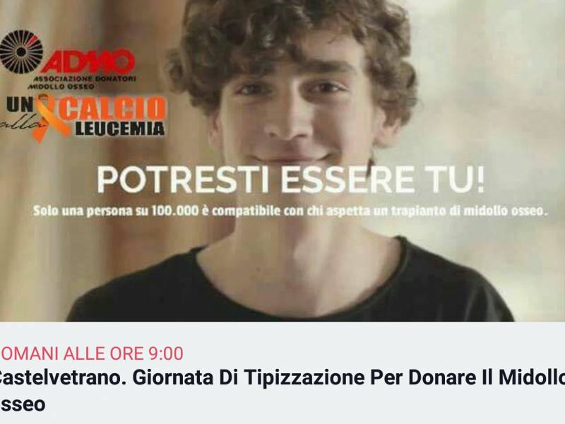 Immagine articolo: Castelvetrano, al via domani la giornata di Tipizzazione per donazione midollo osseo